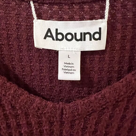 Abound off the shoulder garnet waffle style blouse size L - Picture 5 of 9